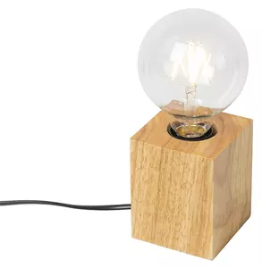 Lampada da tavolo rustica in legno naturale - Bloc