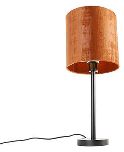 Lampada da tavolo moderna nera con paralume rosso 25 cm - Simplo