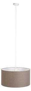 Lampada a sospensione bianca paralume marrone 50 cm - COMBI 1