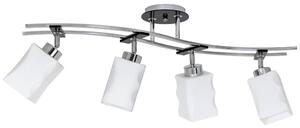 Paralume in vetro plafond Derby cromo bianco