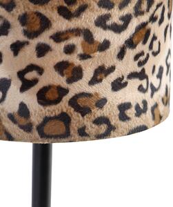 Lampada da tavolo moderna nera con paralume leopardo 25 cm - Simplo