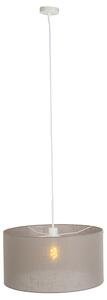 Lampada a sospensione bianca paralume tortora 50 cm - COMBI 1