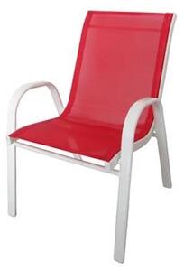 Poltroncina per Bambini in Ferro e Textilene Taddei Stack Baby Rossa