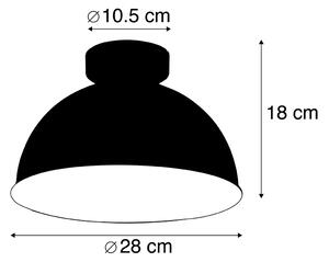 Plafoniera industriale nera oro 28 cm - MAGNAX