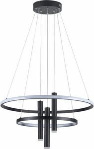 Lampada a sospensione nera moderna a due anelli Amanda LED 3W + 40W REA343005-30 Reality