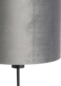 Lampada da tavolo moderna paralume in tessuto nero grigio 25 cm regolabile - PARTE