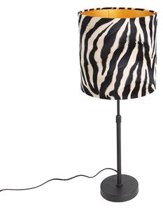 Lampada da tavolo nera paralume zebra 25 cm - PARTE