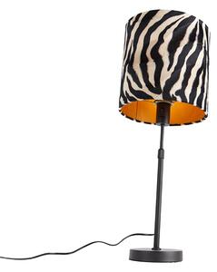 Lampada da tavolo nera paralume zebra 25 cm - PARTE
