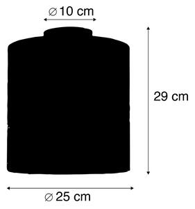 Plafoniera nero opaco paralume velluto aranciato 25 cm - COMBI