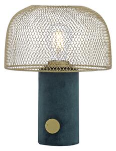 Lampada da tavolo design verde con oro e dimmer - Gomba