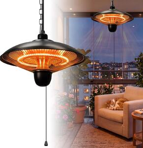 Stufa radiante a quarzo Eikuavons, 1800W, 3 livelli di riscaldamento (600, 1200, 1800W), stufa sospesa per terrazza, balcone, gazebo