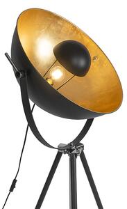 Lampada da terra nera treppiede regolabile oro 51 cm - MAGNAX