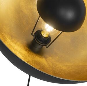 Lampada da terra nera treppiede regolabile oro 51 cm - MAGNAX