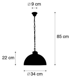 Lampada a sospensione industriale marrone ruggine 35 cm - Magna Classic