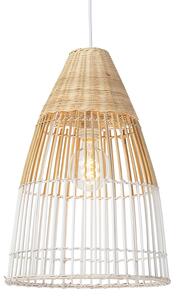 Lampada a sospensione rustica in bambù / bianca - BAMBOO