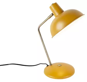 Lampada da tavolo retrò gialla con bronzo - Milou