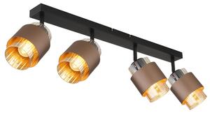 Lampada da soffitto, vetro, ambra, orientabile, girevole, L 65 cm