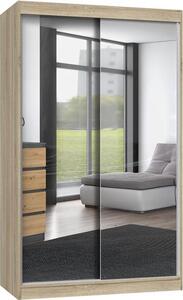 Moderno guardaroba IGA con ante scorrevoli e specchio 120 cm | Colore: rovere Sonoma
