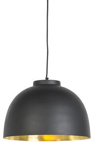 Lampada a sospensione nera con interno in ottone 40 cm - Hoodi