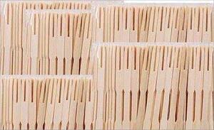 100 x forchette da cocktail BAMBUS per barbecue e tutte le altre occasioni