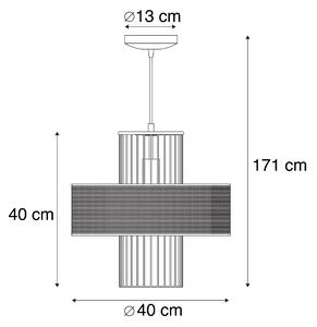 Lampada a sospensione design oro nero 40 cm - TESS