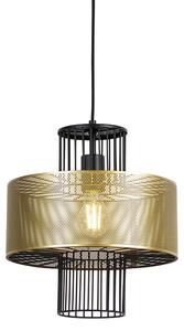 Lampada a sospensione design oro nero 30 cm - TESS
