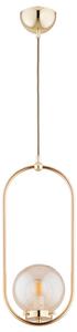 Lampada a sospensione OVAL oro-ambra 1xE14x10W in metallo, dimensioni: 80x14x16,5 cm, IP20 Alfa