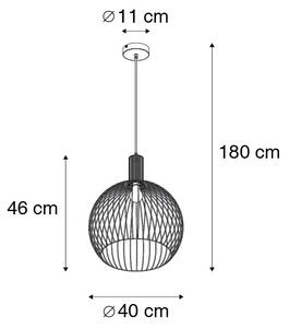Lampada a sospensione design nera 40 cm - WIRE dos