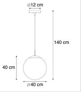 Sospensione moderna ottone con vetro fumé 40 cm - Ball