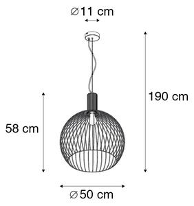 Lampada a sospensione rotonda design nera 50 cm - WIRE Dos