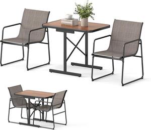 Set di mobili da giardino KOMFOTTEU per esterni, set da 3 pezzi composto da 1 tavolo da pranzo e 2 sedie in tessuto, set da bistrot salvaspazio per balcone, terrazza e piscina