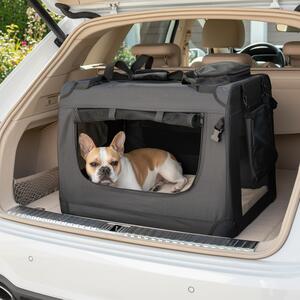 Trasportino pieghevole per animali domestici belviona, comodo e sicuro, Oxford + rete, riponibile in poco spazio, fino a 15 kg, 70x52x50 cm, nero