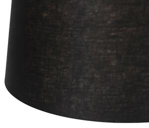 Lampada a sospensione paralumi in lino nero 35 cm - BLITZ II Staal