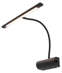 Applique da parete di design nera 32 cm con LED e dimmer - Tableau