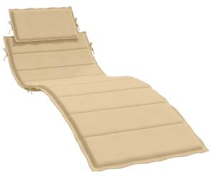 Cuscino lettino Melange Beige 186x58x4 cm in tessuto