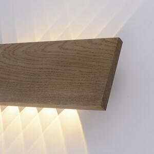Lampada da parete country in legno 45 cm con LED 2 luci - Ajdin