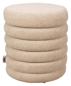 Poggiapiedi beige con rivestimento in bouclé Fern – Dutchbone