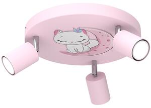 Lampada da soffitto Fun rosa-bianca-blu 3xGU10x8W in metallo, dimensioni: 10,5x30x30 cm, IP20, Luminex