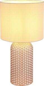Lampada da tavolo, vetro tessile, color champagne, H 50 cm