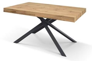 Tavolo moderno allungabile rovere rustico gambe nere 140x90x74 160x90x74