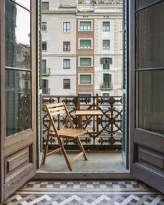 Tavolo pieghevole Amarilis da balcone in legno massello di acacia 40 x 42 cm FSC 100%