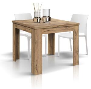 Tavolo quadrato moderno allungabile a libro rovere rustico 90x90x77