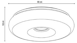Plafoniera moderno Donut LED dimmerabile bianco D. 40 cm 40x40 cm, INSPIRE