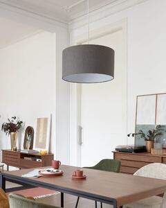Plafoniera per lampada grande Nazli in lino con finitura grigia Ø 50 cm