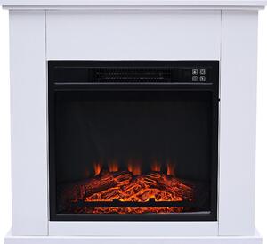 Caminetto elettrico a libera installazione 2kW in acciaio verniciato bianco con telecomando