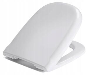 Sedile WC - Sedile per WC - per Roca Dama - Bianco - 43 cm x 34 cm - Antibatterico - Chiusura rallentata - Coperchio per WC