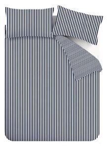 Set copripiumino e federa blu scuro in flanella per letto matrimoniale 200x200 cm Stripe – Catherine Lansfield