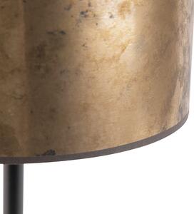 Lampada da tavolo nera paralume bronzo antico 35 cm - SIMPLO