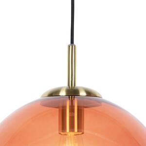 Lampada a sospensione sfera ottone cristallo rosa 33 cm - PALLON