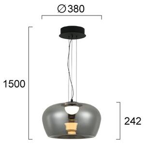 Lampadario LED a sospensione su cavo NADIA LED/20W/230V fumé/nero